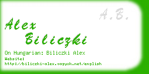 alex biliczki business card